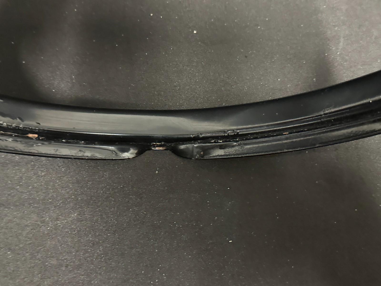 10" 6-lug/6 Hole Triple-Flange Drum Hoop, Black finish, unbranded - Image 14