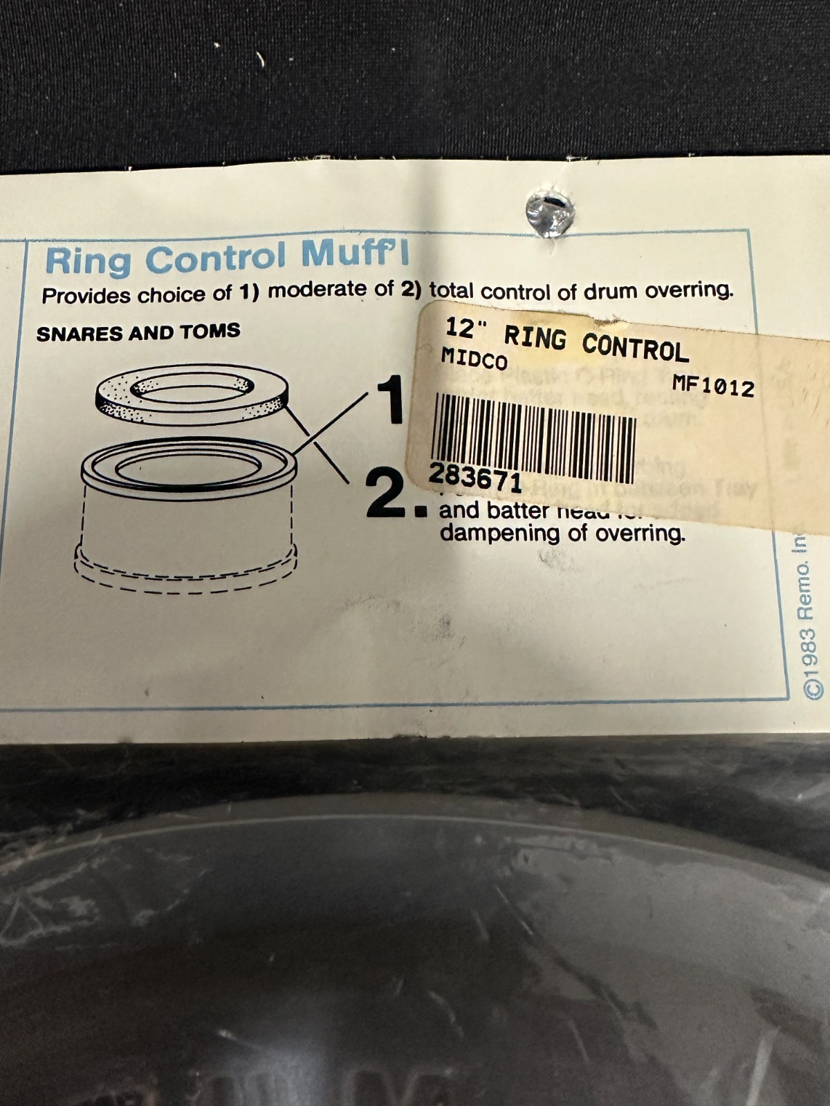 Remo 12" Muff'l Ring for snares, toms, drum kit, muffles sound and overring - Image 3