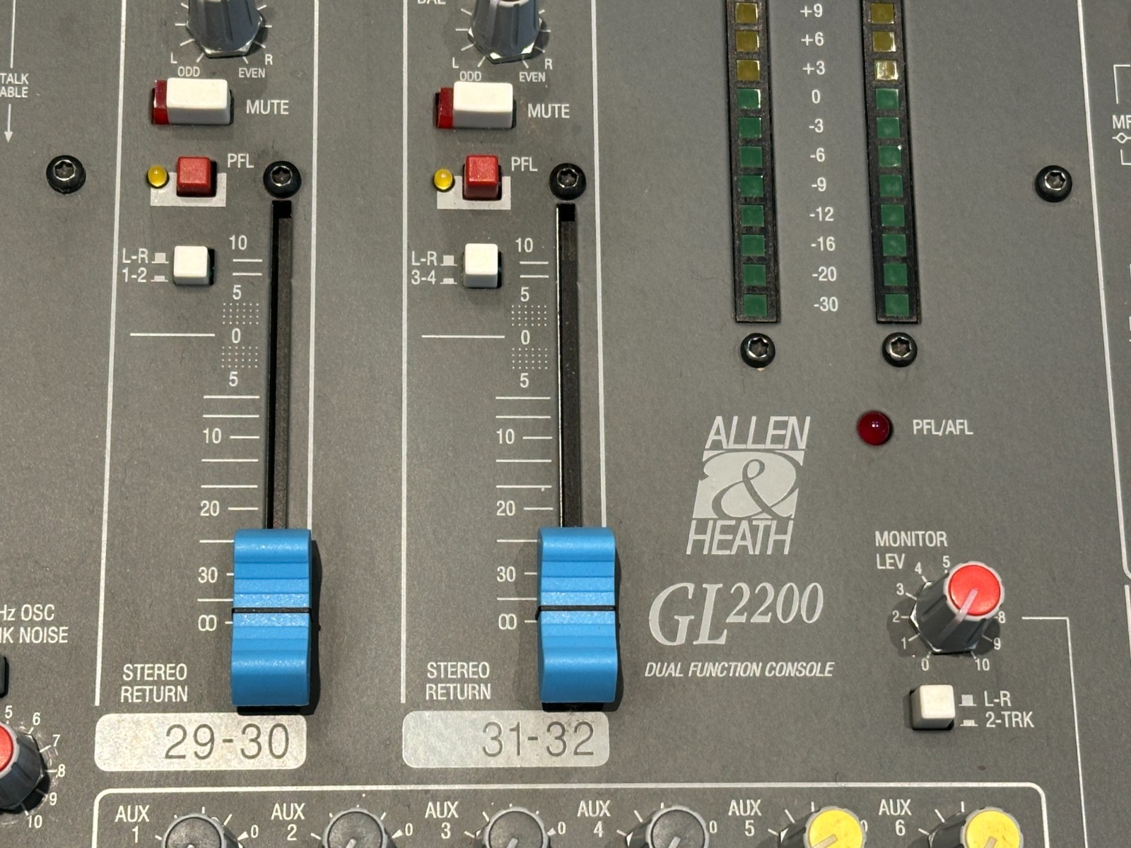 Allen & Heath GL2200 32-Channel Mixing Board, 36"x22"x6", analog, front of house - Image 4