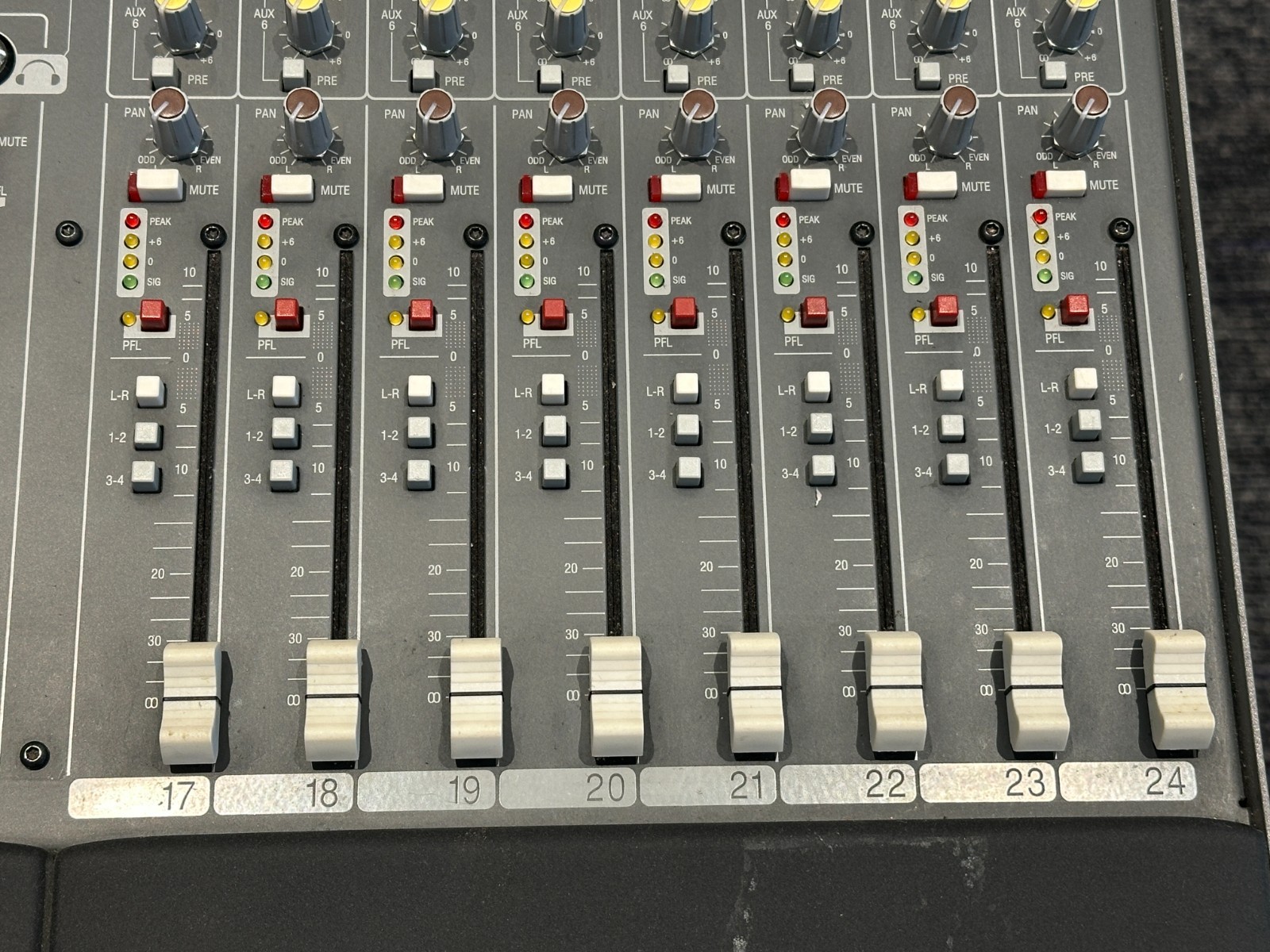 Allen & Heath GL2200 32-Channel Mixing Board, 36"x22"x6", analog, front of house - Image 7