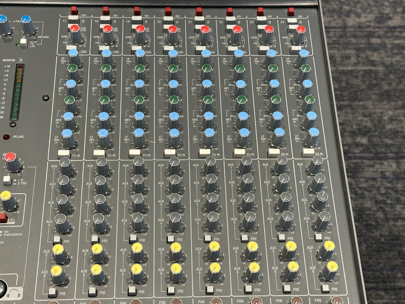 Allen & Heath GL2200 32-Channel Mixing Board, 36"x22"x6", analog, front of house - Image 8