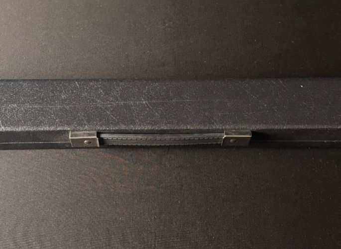 Full size black Violin Bow Case with padding and red interior, silver latches - Image 5