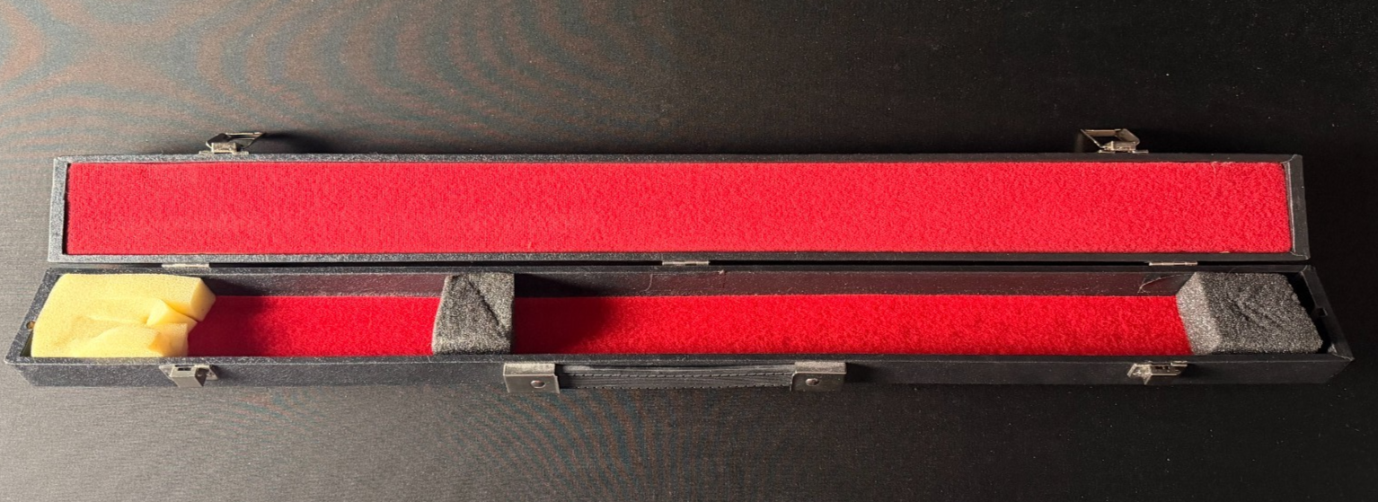 Full size black Violin Bow Case with padding and red interior, silver latches - Image 6