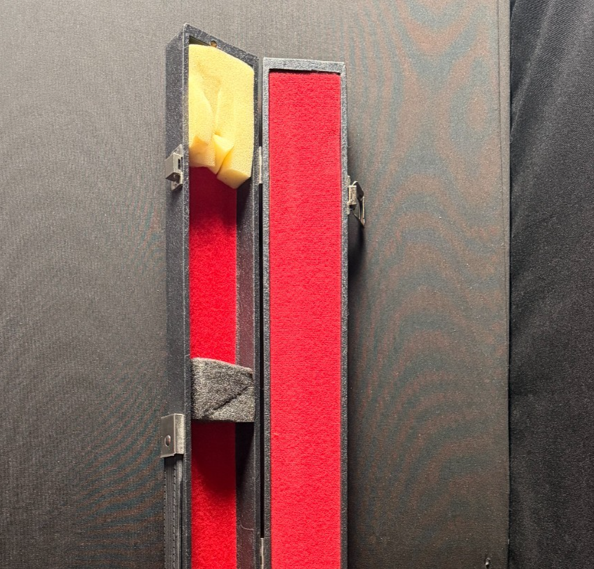 Full size black Violin Bow Case with padding and red interior, silver latches - Image 9