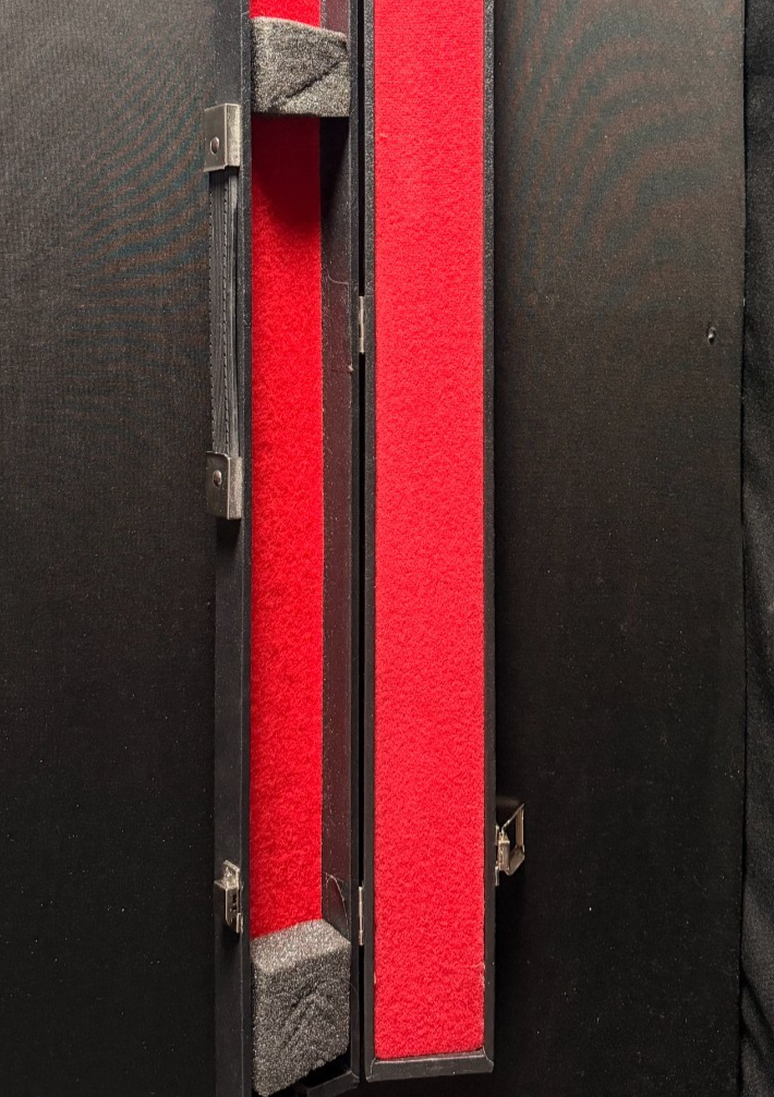 Full size black Violin Bow Case with padding and red interior, silver latches - Image 10