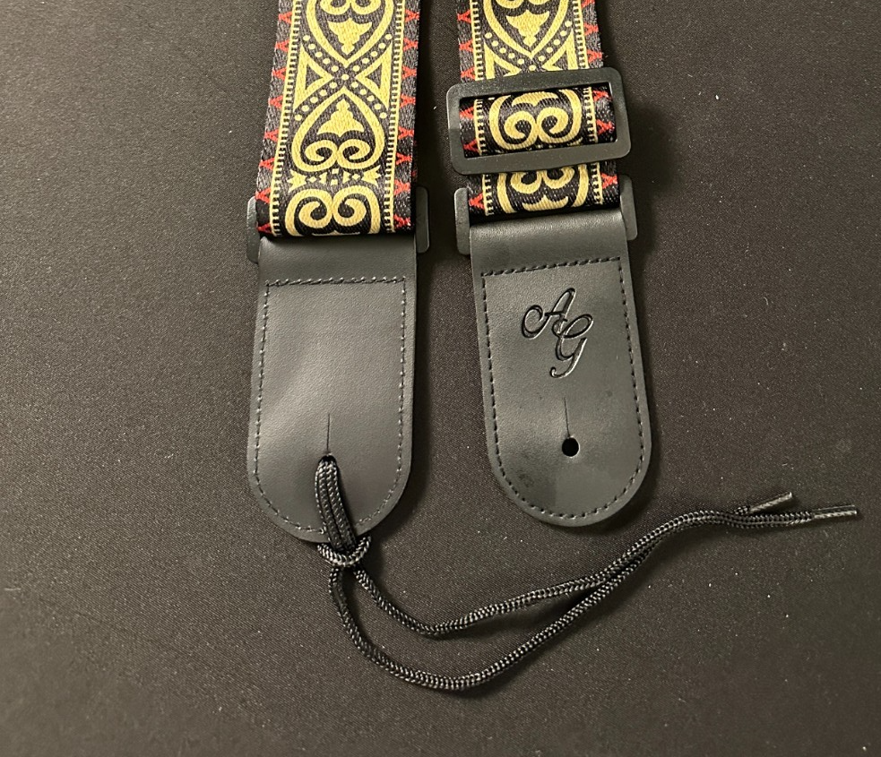 New Antonio Guiliani Gold, Red, and Black Adjustable Nylon Guitar Strap - Image 9
