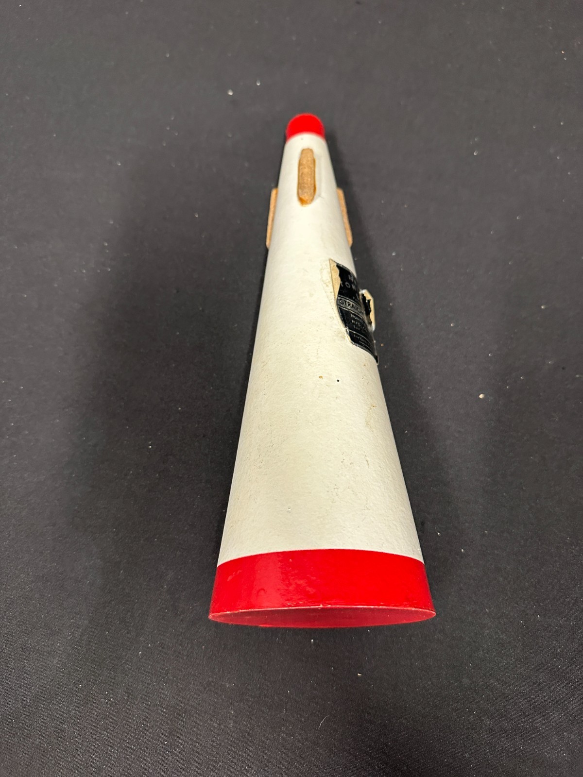 Humes and Berg Stonelined Trombone Straight Mute, red and white, good corks - Image 7