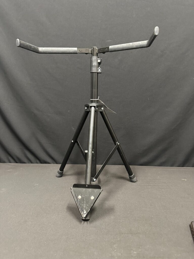 K&M 141 height adjustable Folding Double Bass Stand, steel, plastic, soft rubber