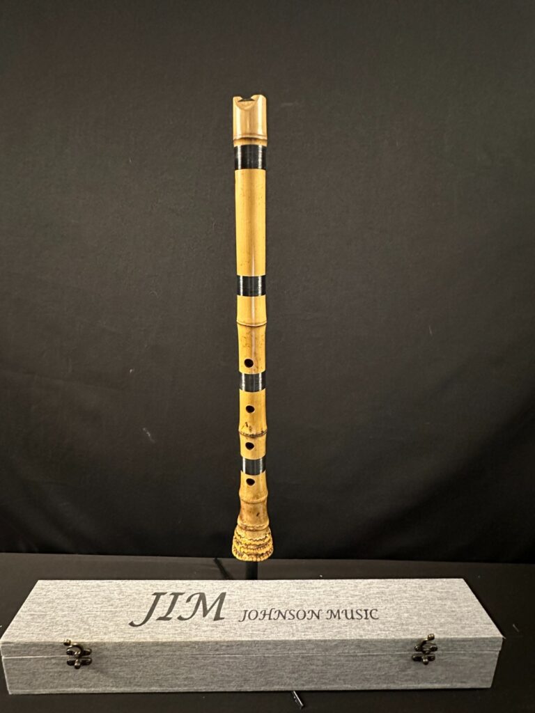 Jim Johnson Bamboo Shakuhachi end blown flute, pentatonic, bag and utaguchi cap